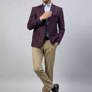 Maroon Check Blazer