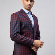 Maroon Check Blazer