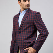 Maroon Check Blazer