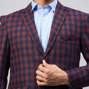 Maroon Check Blazer