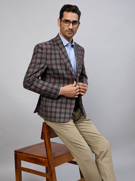 Royal Blue Check Blazer