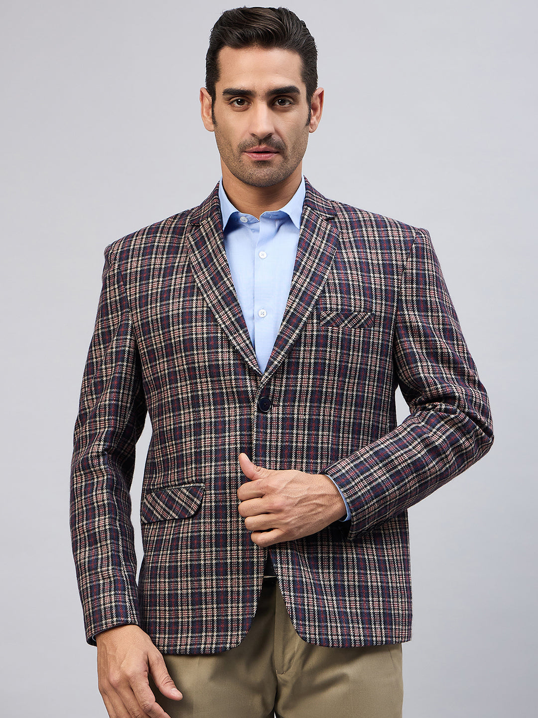 Royal Blue Check Blazer