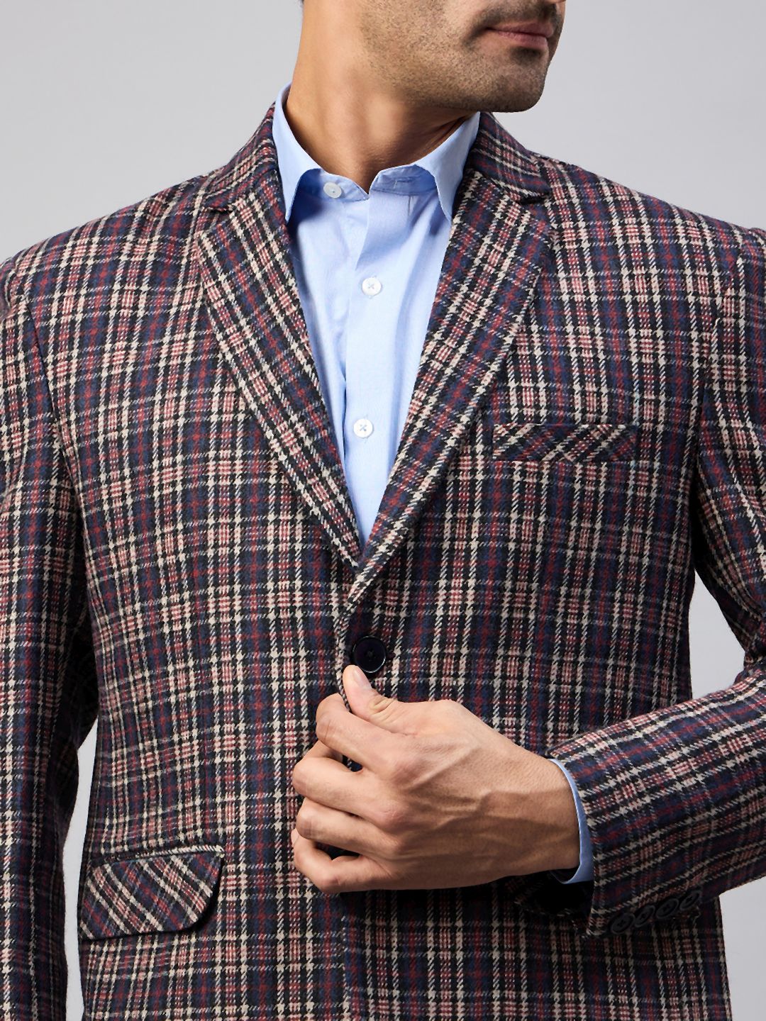 Royal Blue Check Blazer