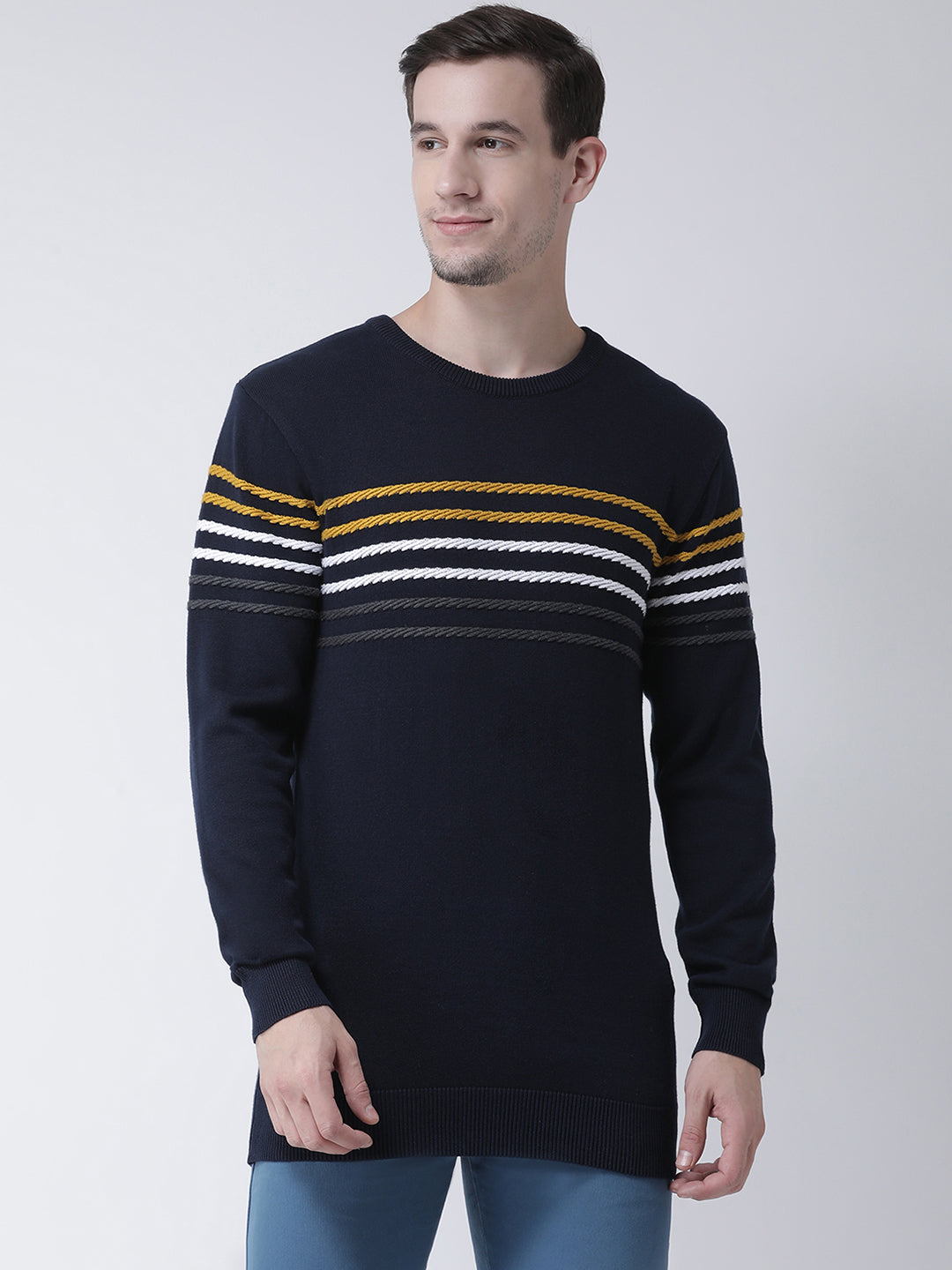 Navy Blue Cable Knit Sweater