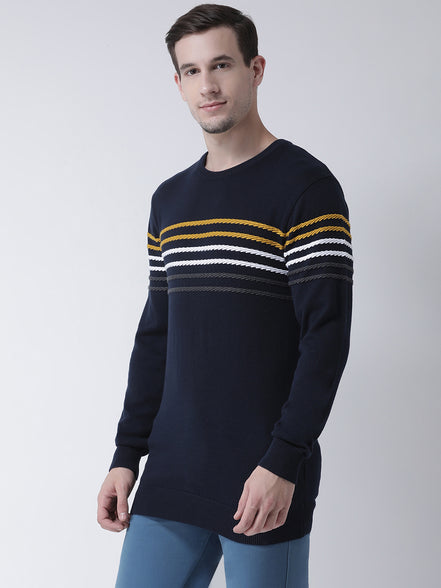 Navy Blue Cable Knit Sweater