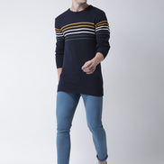 Navy Blue Cable Knit Sweater