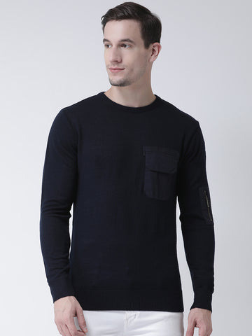 Black Solid Pullover Sweater