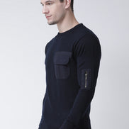 Black Solid Pullover Sweater