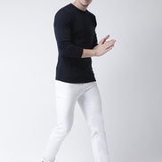 Black Solid Pullover Sweater