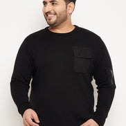 Black Solid Pullover