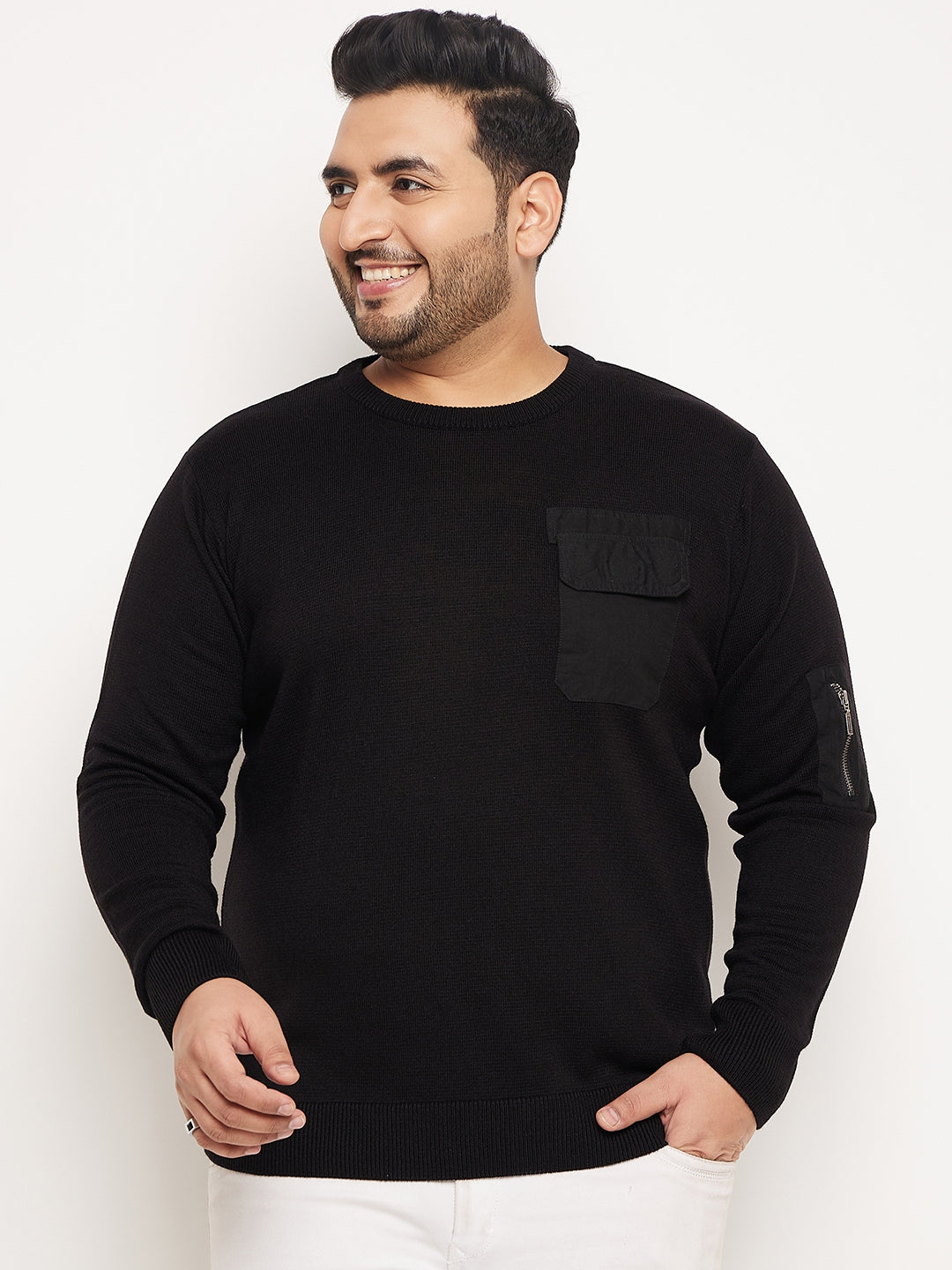 Black Solid Pullover