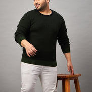 Black Round Neck Plus active Sweater