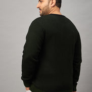 Black Round Neck Plus active Sweater