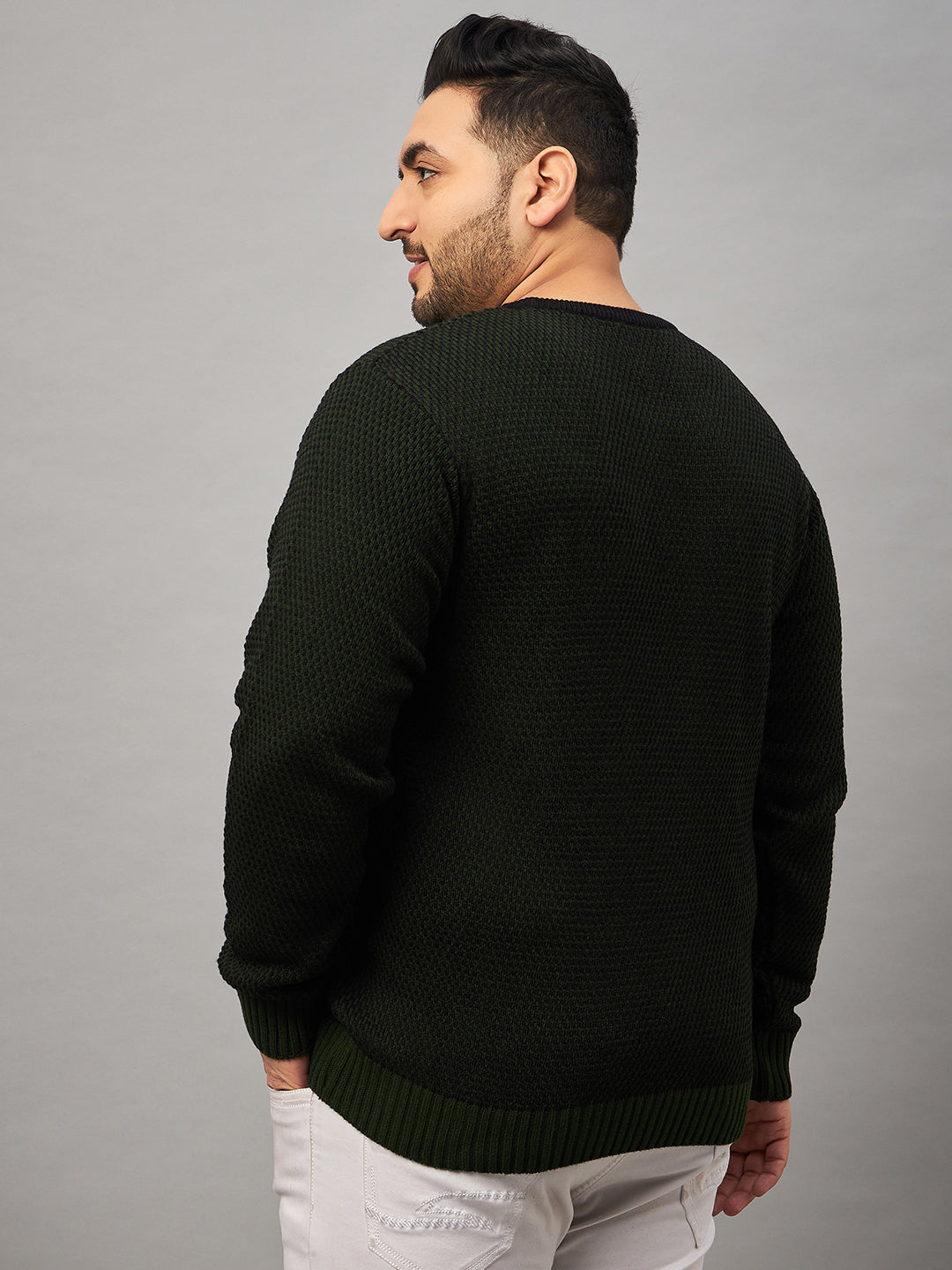 Black Round Neck Plus active Sweater