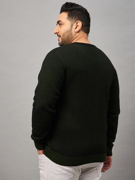 Black Round Neck Plus active Sweater