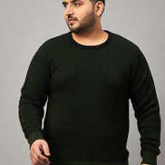 Black Round Neck Plus active Sweater
