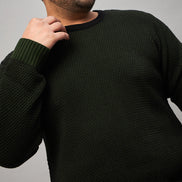 Black Round Neck Plus active Sweater