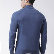 Blue Front Full Zipper Sweater