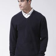 Navy Blue V-Neck Sweater