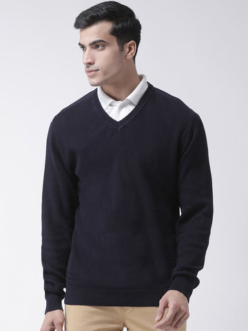 Navy Blue V-Neck Sweater