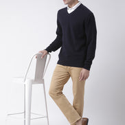 Navy Blue V-Neck Sweater