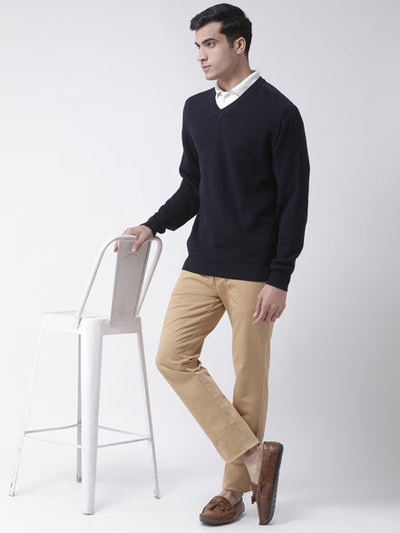 Navy Blue V-Neck Sweater