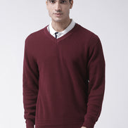 Maroon V-Neck Sweater