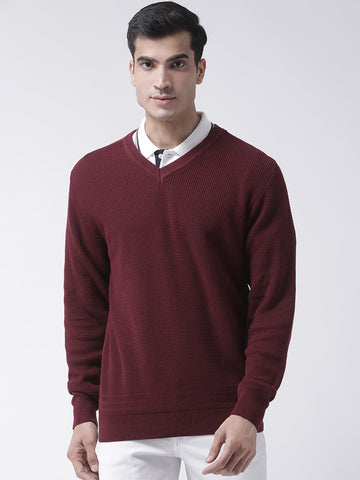 Maroon V-Neck Sweater