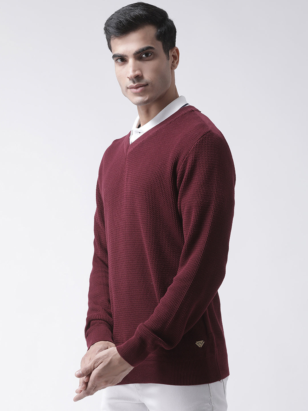 Maroon V-Neck Sweater