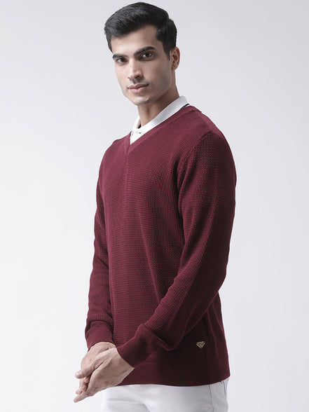 Maroon V-Neck Sweater