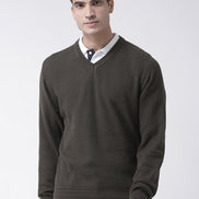 Olive V-Neck Sweater