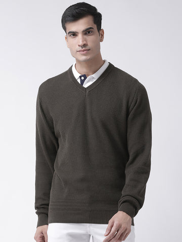 Olive V-Neck Sweater