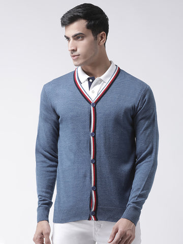 Blue Solid Sweater