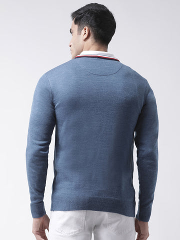 Blue Solid Sweater