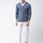 Blue Solid Sweater