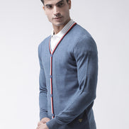 Blue Solid Sweater