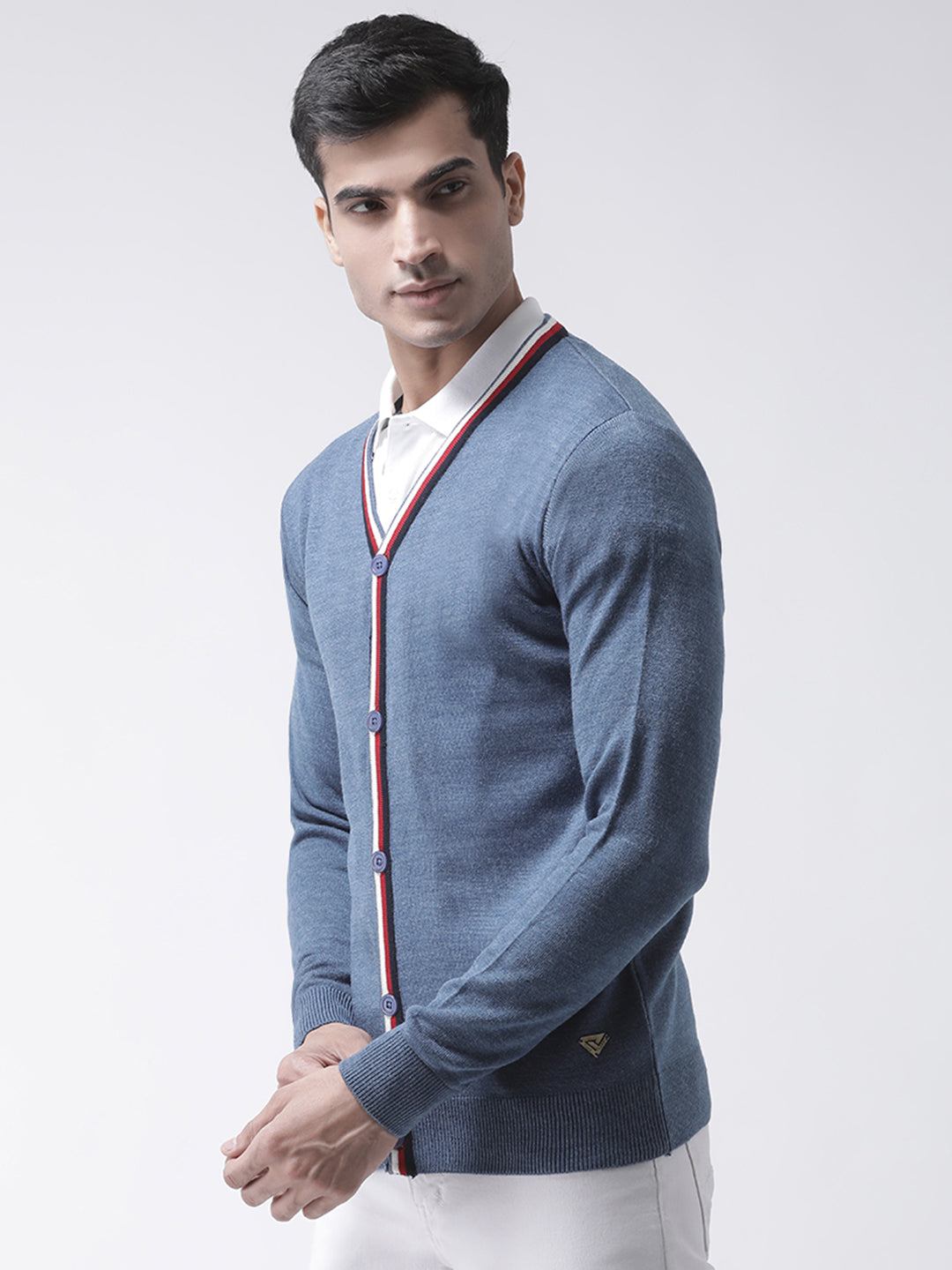 Blue Solid Sweater