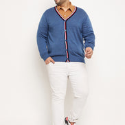 Blue Red Solid Cardigan