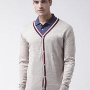 Beige Solid Sweater