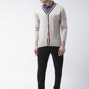 Beige Solid Sweater