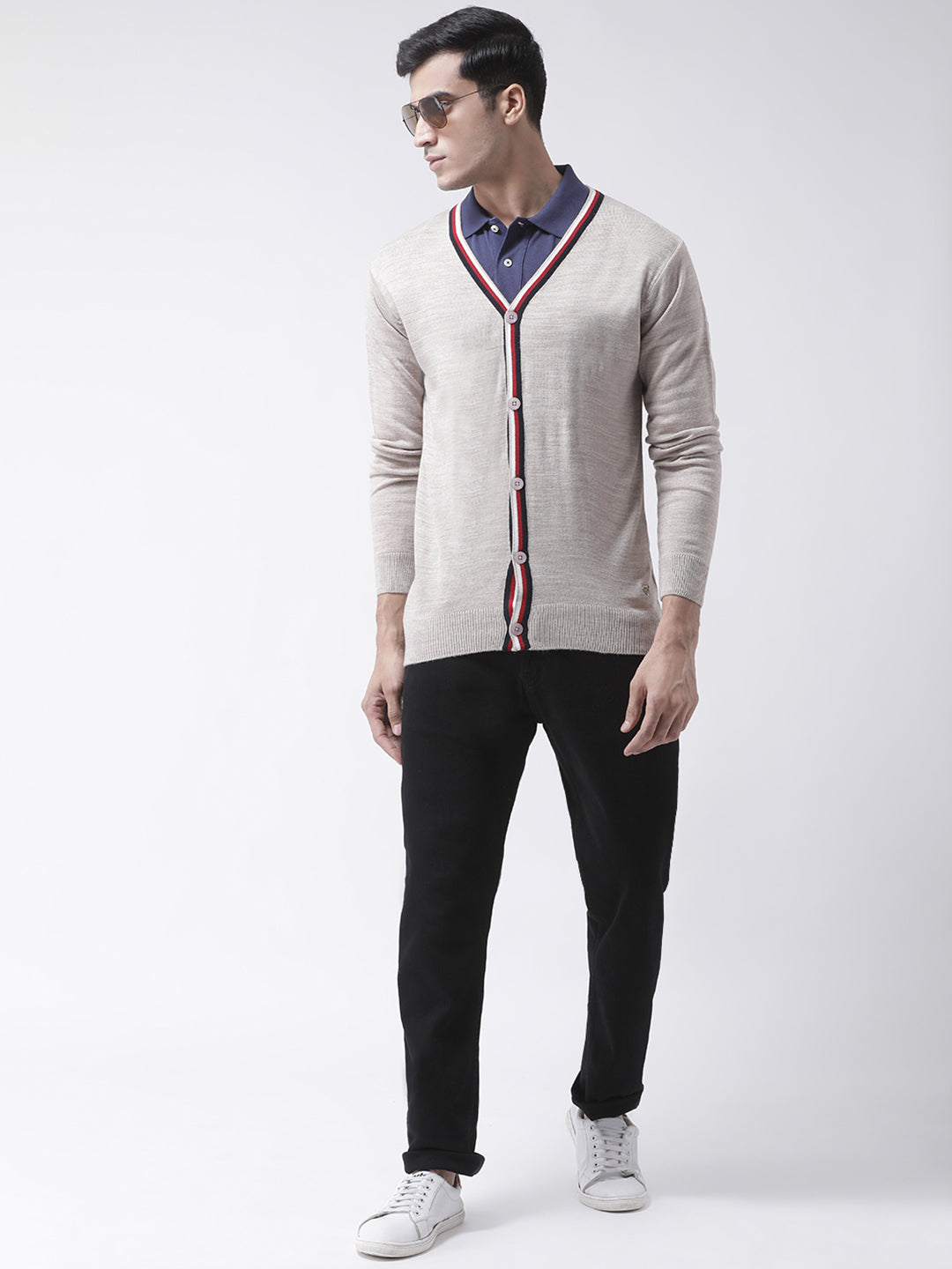 Beige Solid Sweater