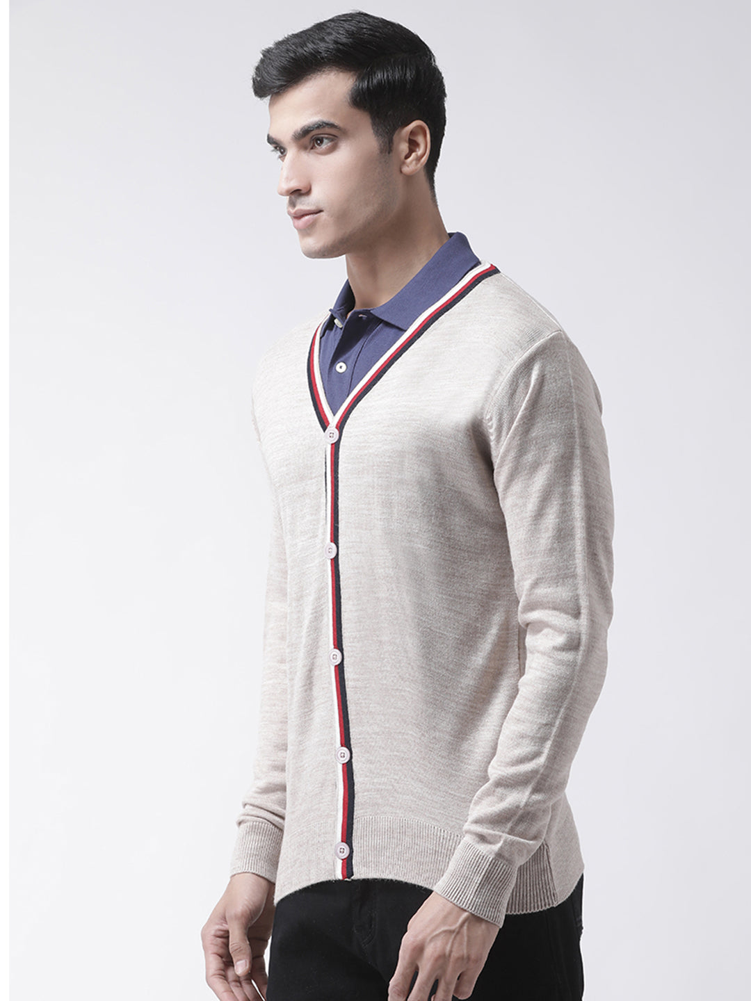 Beige Solid Sweater