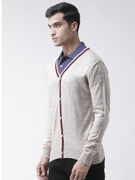 Beige Solid Sweater