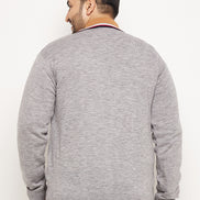 Grey Maroon Cardigan