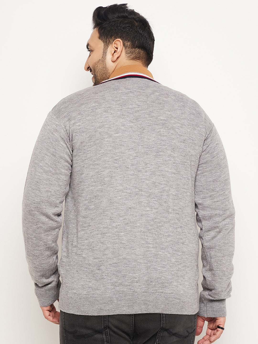 Grey Maroon Cardigan