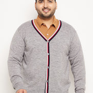 Grey Maroon Cardigan