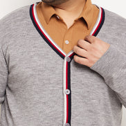 Grey Maroon Cardigan