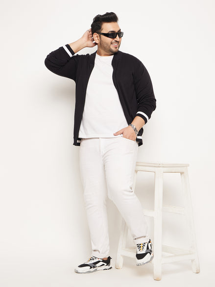 Navy Blue White Cardigan