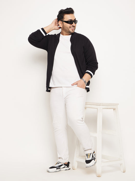 Navy Blue White Cardigan