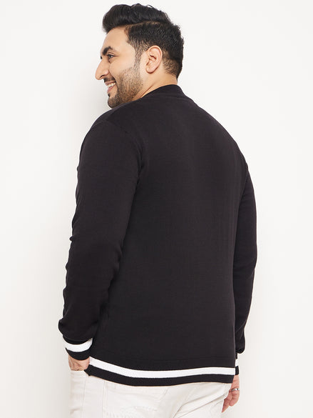Navy Blue White Cardigan